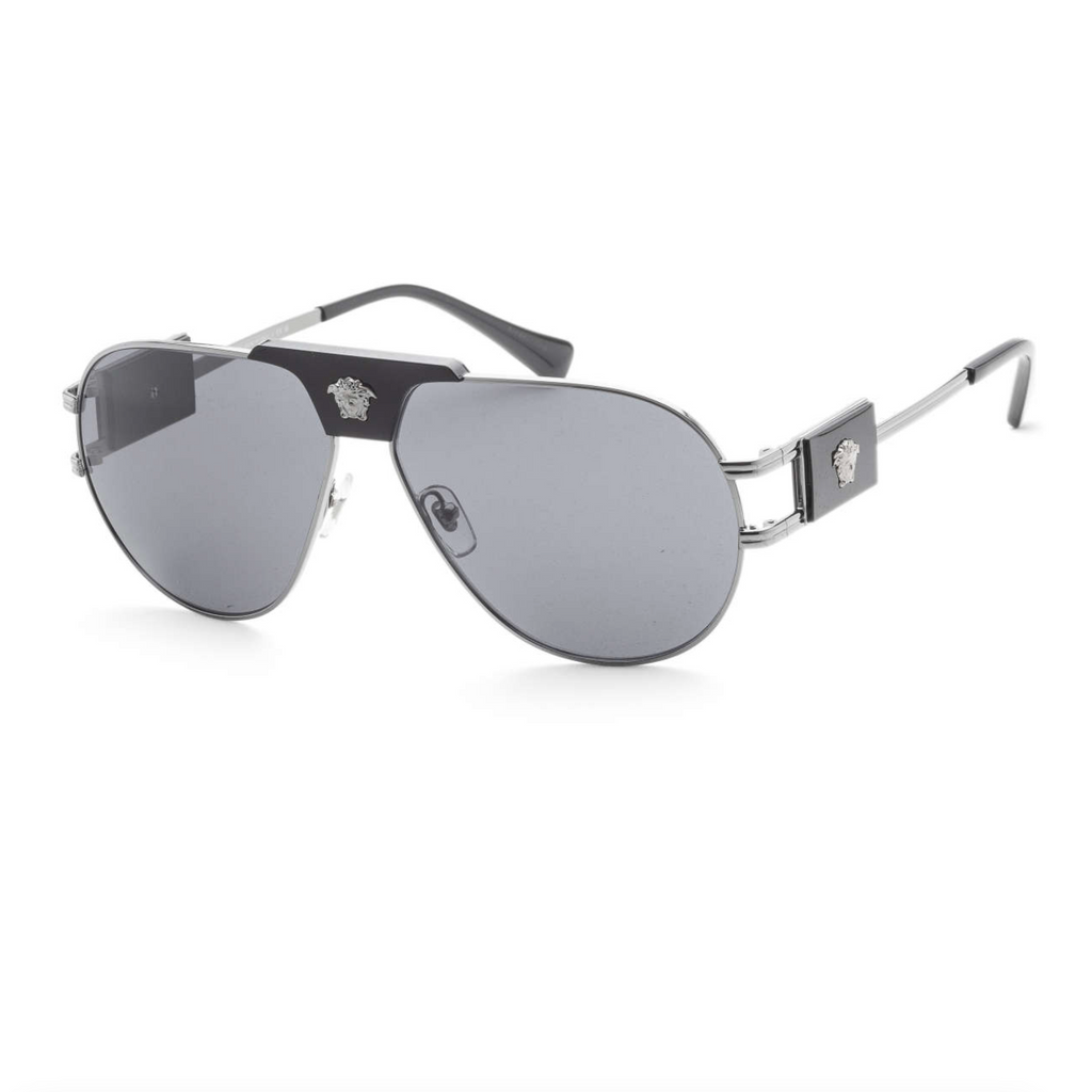 Versace Men's Fashion VE2252-100187-63 63mm Gunmetal Sunglasses - ShopShops