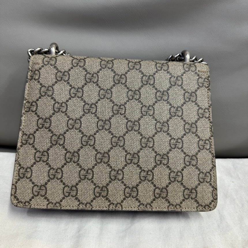 Gucci Dionysus Gg Supreme Chain Shoulder Bag,Beige - ShopShops