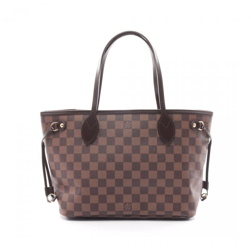 Louis Vuitton Damier Ebene Neverfull Pm Tote Bag,Brown - ShopShops