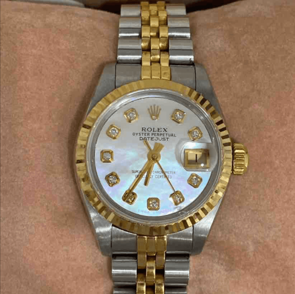 preloved Rolex Datejust mother of pearl watch 14cm/5.5in with extra link 0849 - ShopShops