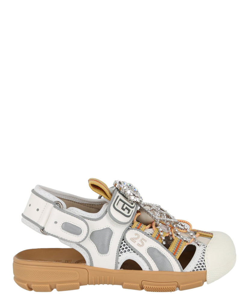 Gucci Mesh Fabric Tinsel Sport Sandals 571557-98D10-8475 - ShopShops