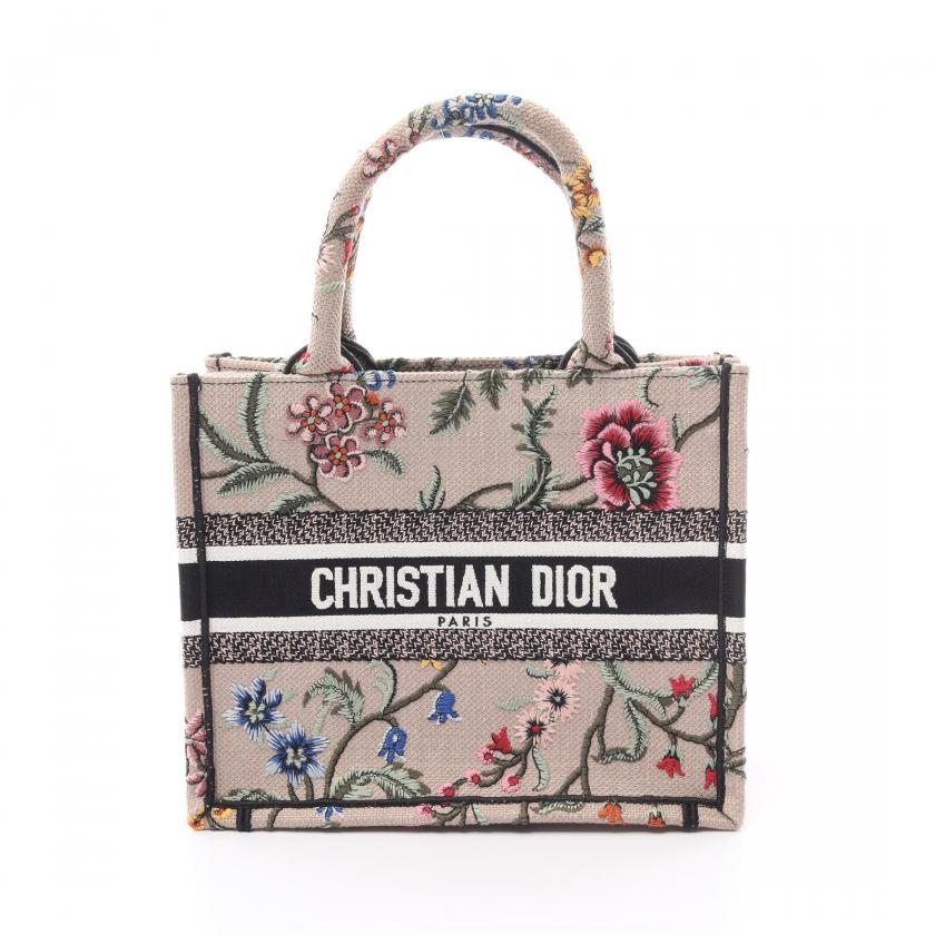 Christian Dior Book Tote Book Tote Small Handbag Tote Bag Canvas Beige Multicolor 868755 - ShopShops