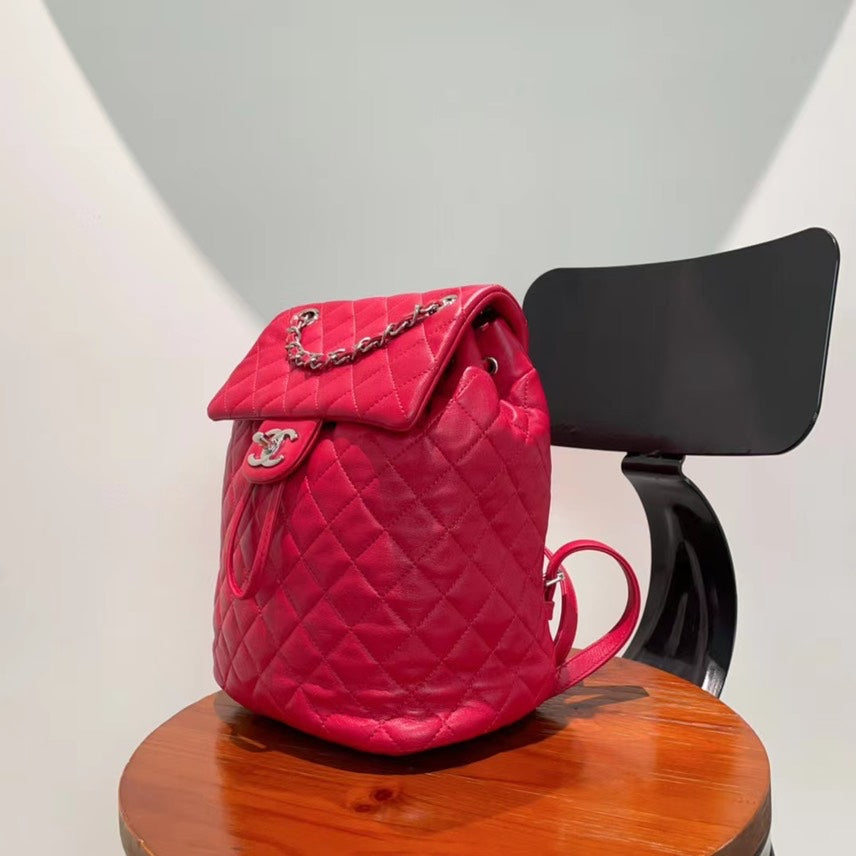 Chanel Red Quilted Backpack - ShopShops