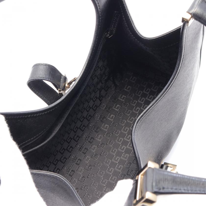 Gucci Jackie Handbag Leather Black - ShopShops