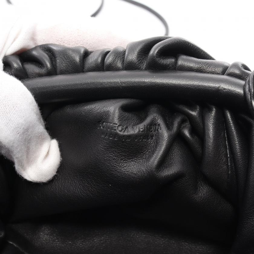 Bottega Veneta Mini Pouch Shoulder Bag Leather Black - ShopShops