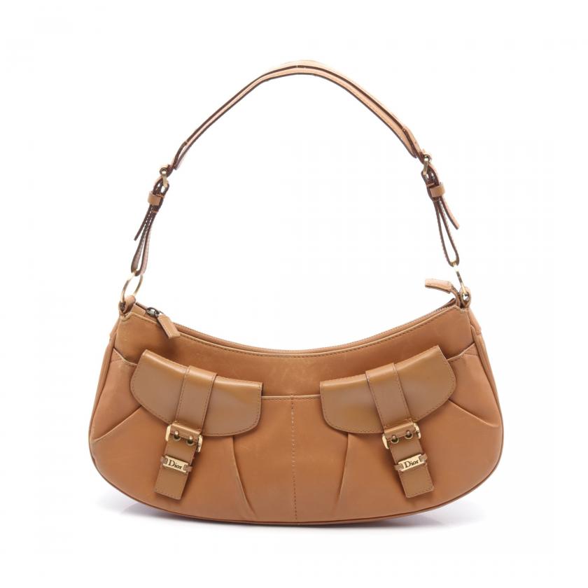 Christian Dior Street Chic One Shoulder Bag Leather Light Brown 878234 - ShopShops