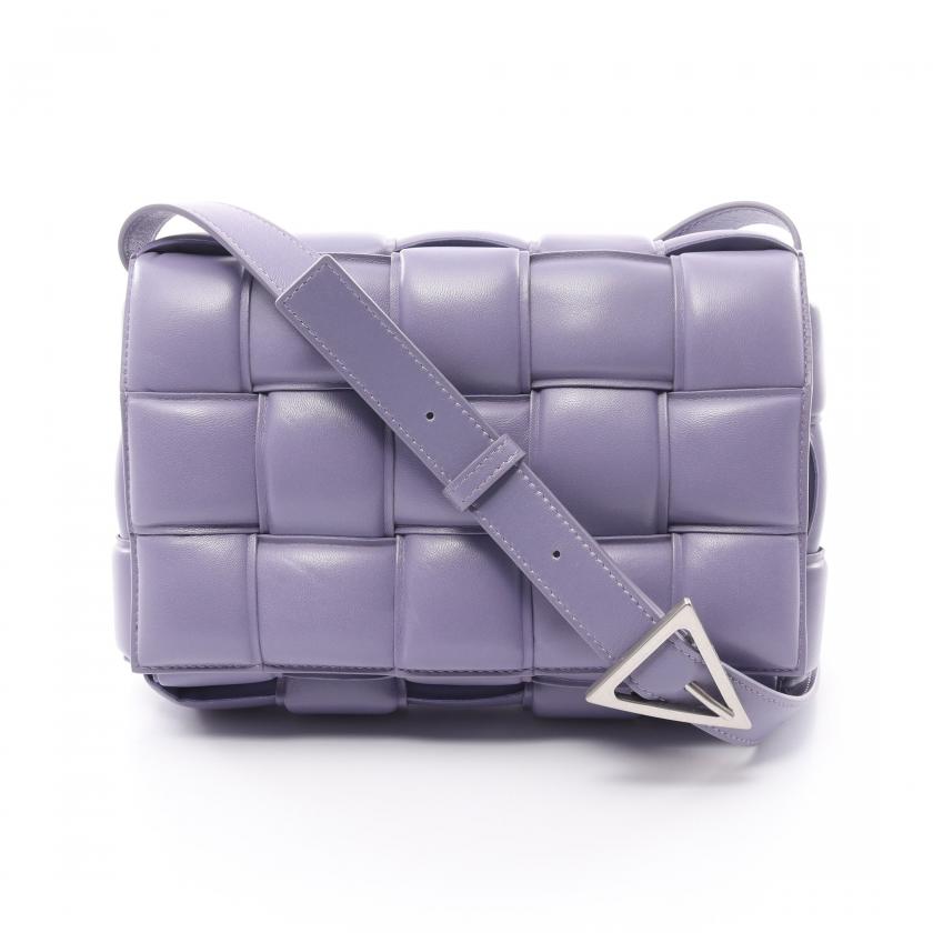 Bottega Veneta Padet Cassette Intrecciato Shoulder Bag Leather Light Purple 878022 - ShopShops