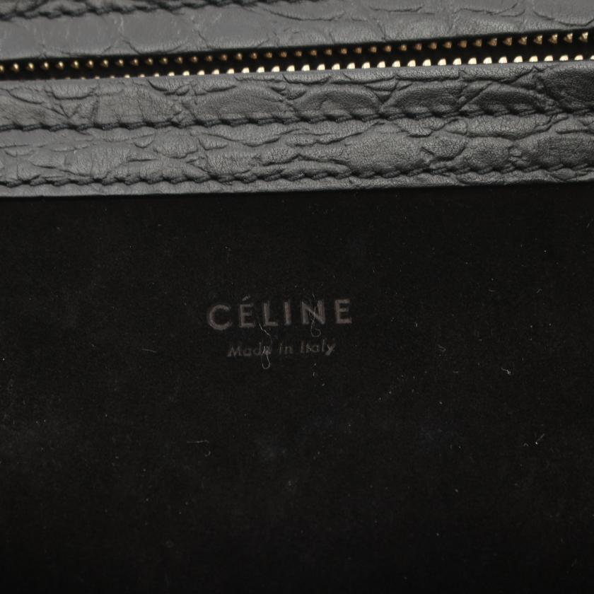 Celine Luggage Phantom Handbag Tote Bag Leather Black 879625 - ShopShops