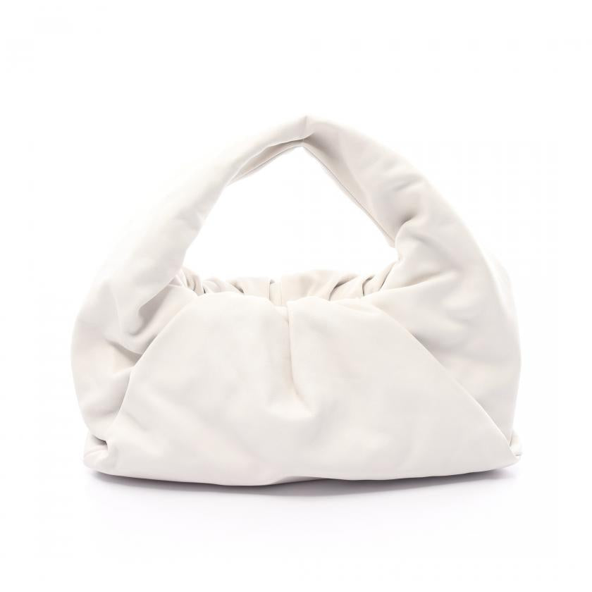 Bottega Veneta The Shoulder Pouch Handbag Leather White 876649 - ShopShops