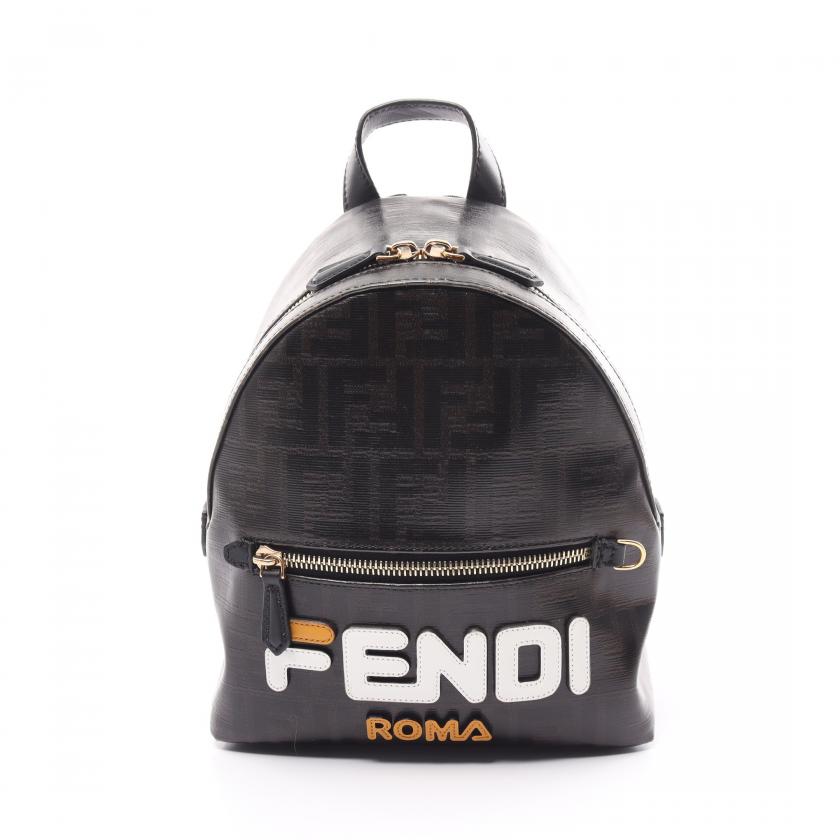 Fendi Fendi Fila Fendi Mania Zucca Backpack Rucksack Coated Canvas Leather Black Multicolor 879927 - ShopShops
