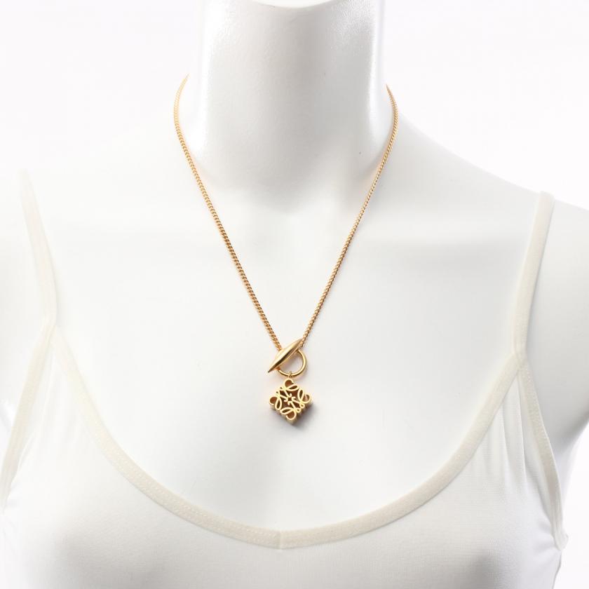 Loewe Anagram Necklace Gp Gold 879814 - ShopShops