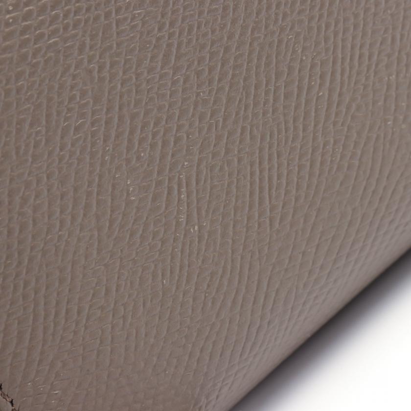 Celine Compact Zipped Wallet Round Zipper Wallet Coin Purse Leather Gray Beige 879967 - ShopShops