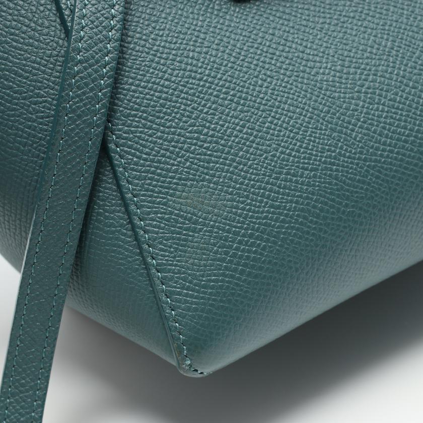 Celine Belt Bag Nano Belt Bag Nano Handbag Leather Blue Green 2way - ShopShops