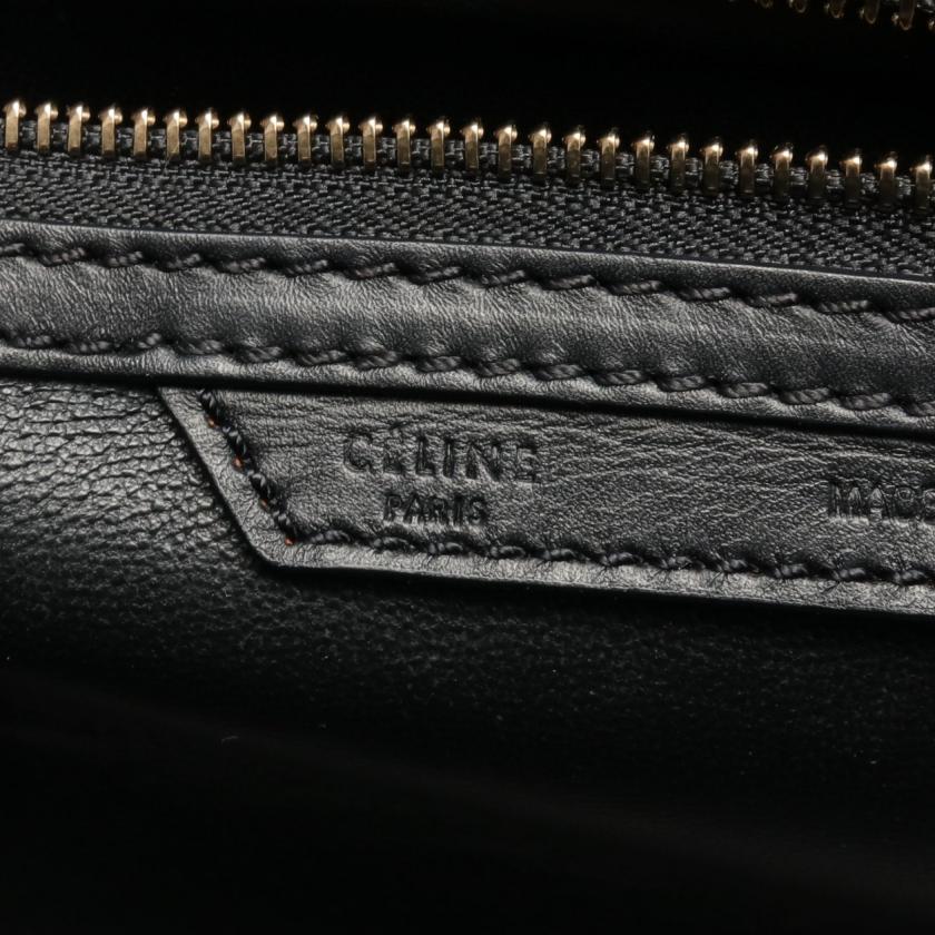 Celine Luggage Mini Shopper Handbag Leather Black 881787 - ShopShops